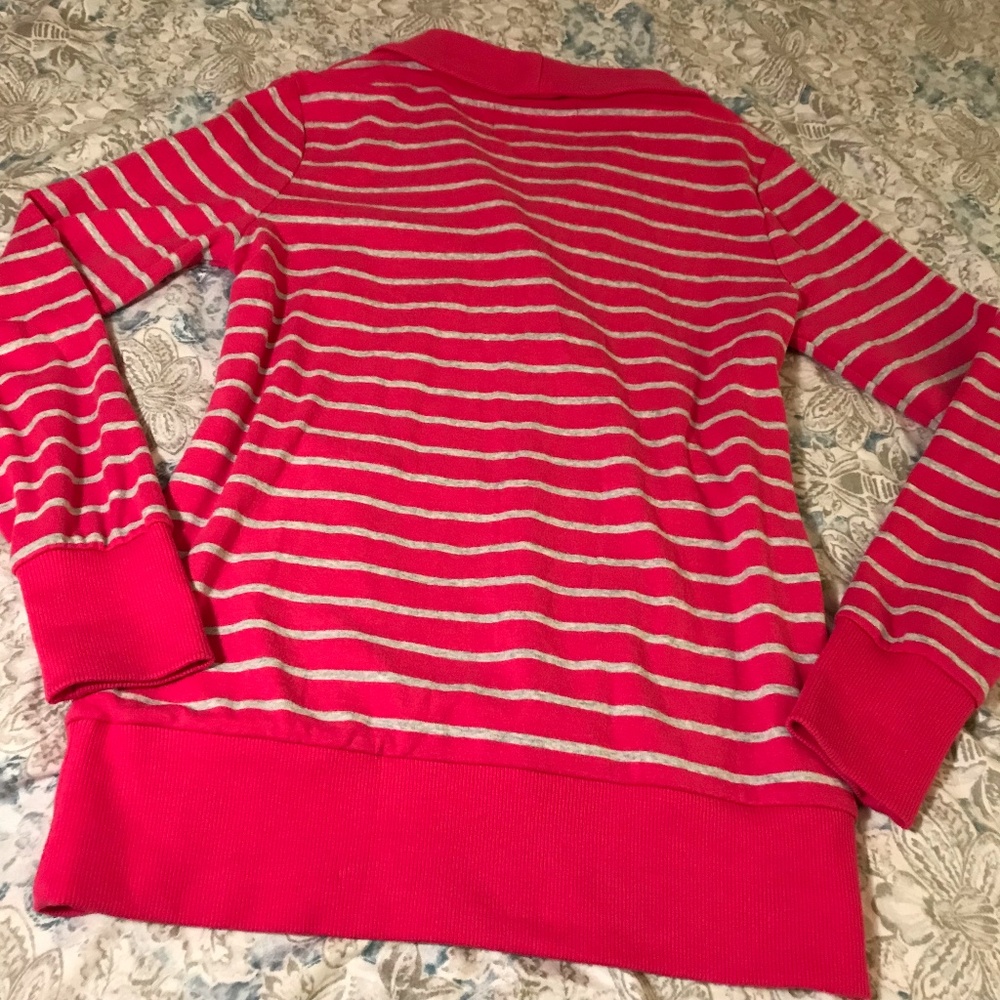 Banana Republic Pink Stripe High Collar Sweatshirt - Picture 5 of 5