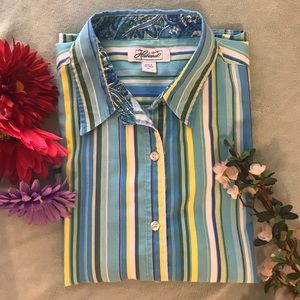 GUC Haband Seersucker 3/4 Blouse