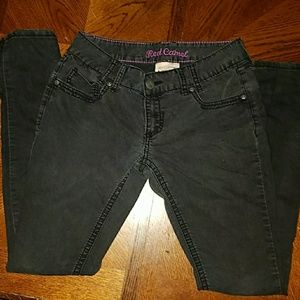 Black Red Camel Premium Denim Skinny Jeans Size 7