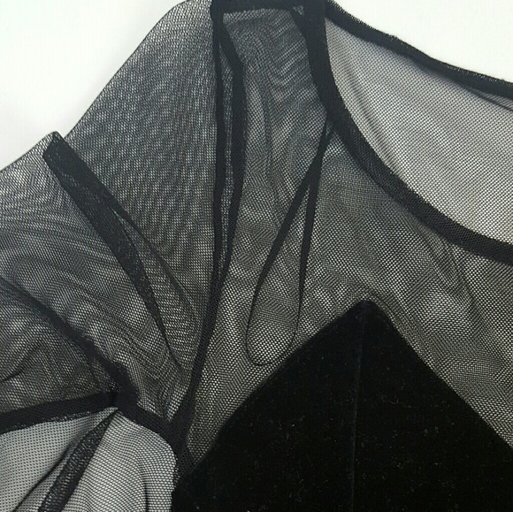 SOLDBlack goth batwing velvet witchy minidress XXS - Picture 3 of 4