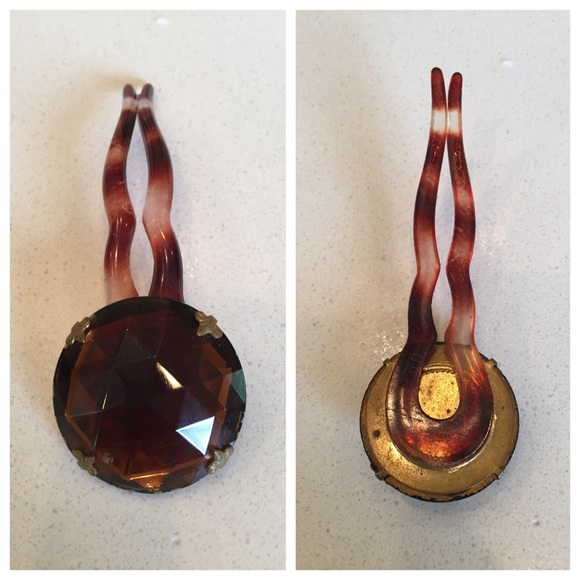 4 Vintage Rhinestone hair picks from Paris main image 7