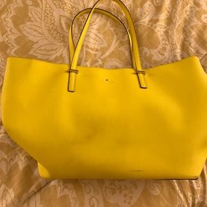 Bright yellow Kate spade leather tote