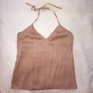 Vintage 90s CALVIN KLEIN knit nude pink halter top