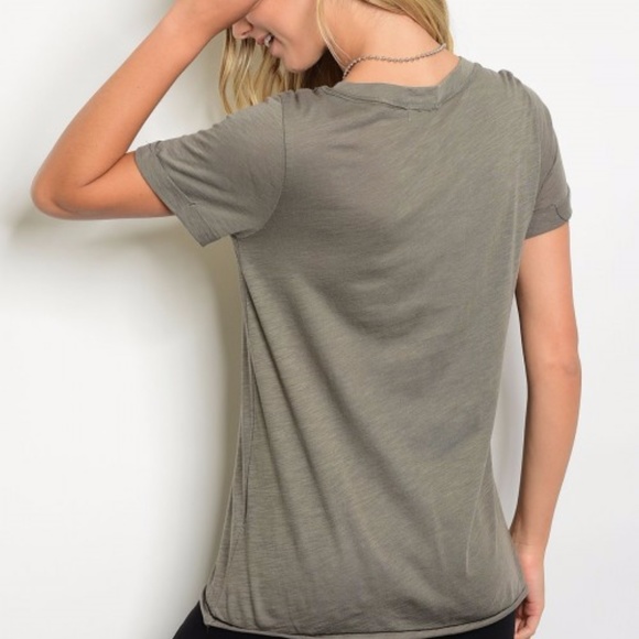 1 more left•🛍 Olive Lace Up Top - Picture 5 of 5