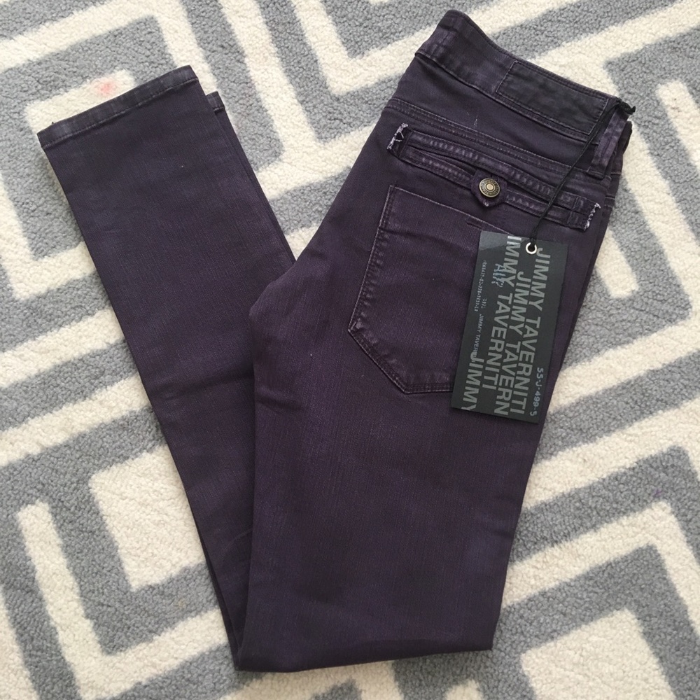 Taverniti Skinny Jeans. Deep purple