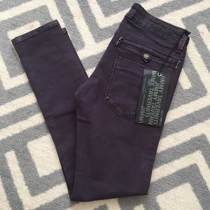 Taverniti Skinny Jeans. Deep purple