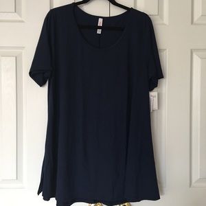 NWT LuLaRoe Perfect Tee 2XL Solid Navy Blue