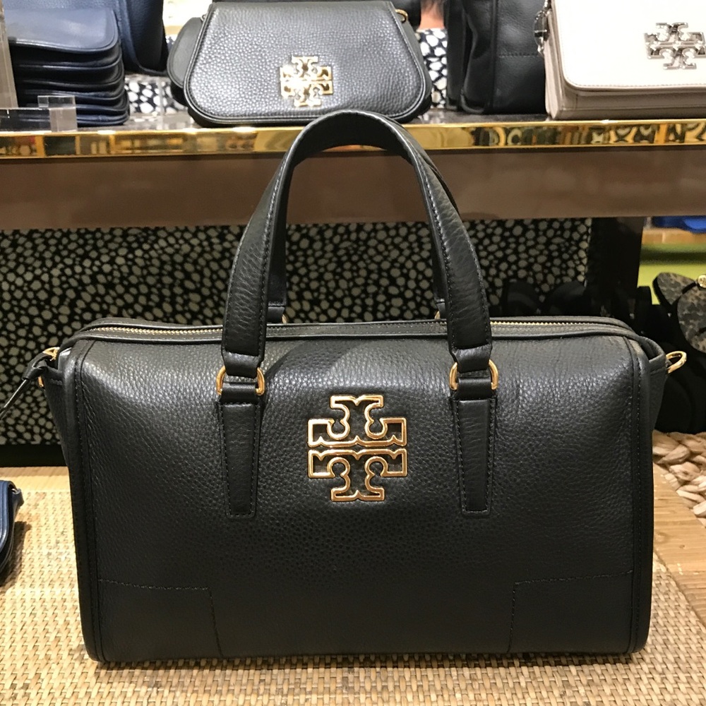 New Authentic Tory Burch Black Leather Satchel