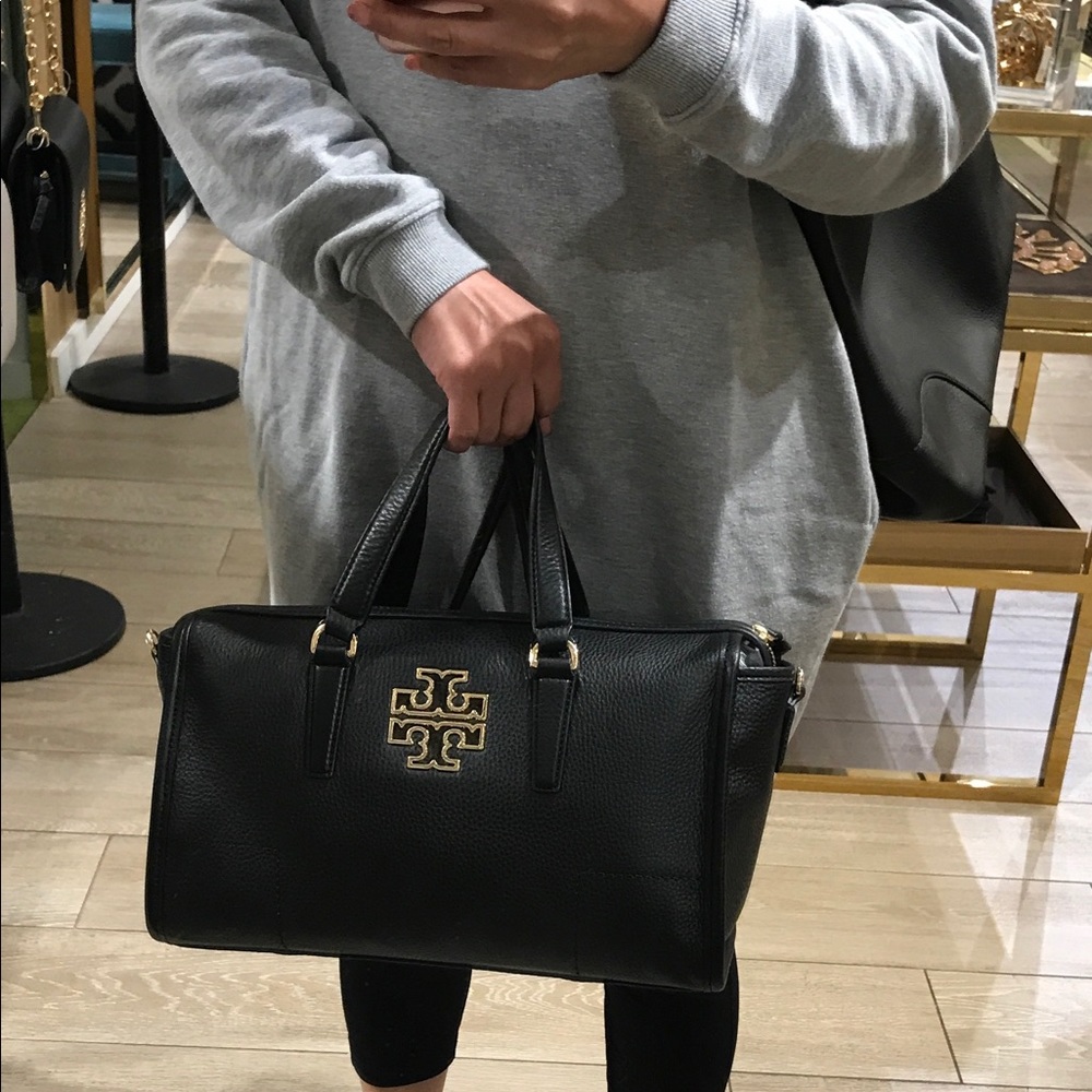 New Authentic Tory Burch Black Leather Satchel - Picture 6 of 6