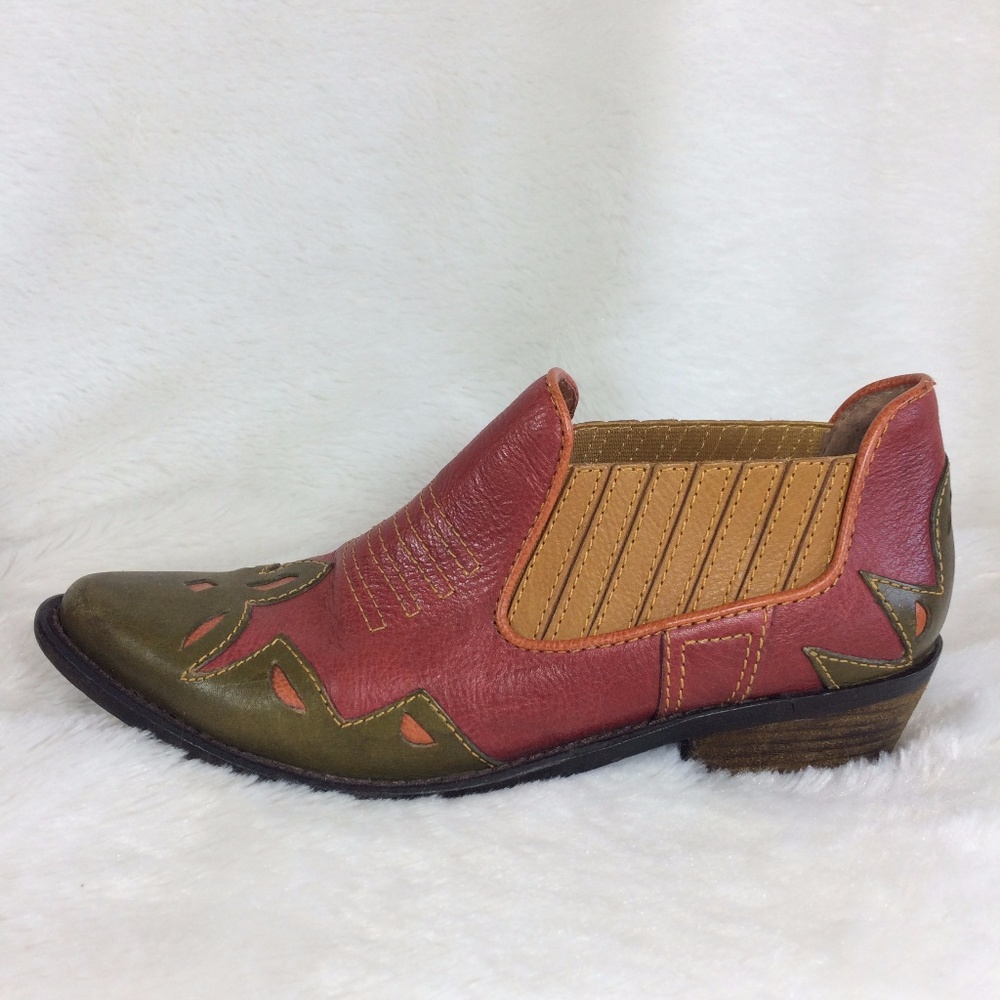 Lucky Brand Unique Festive Red Ankle Boot Size 7.5