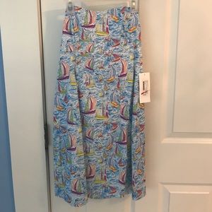 Printed strapless dress