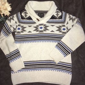 Slight Cowl Neck Aztec Print Sweater