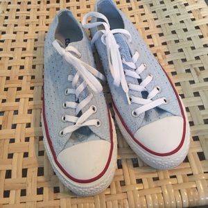 Converse Blue Eyelet Sneakers