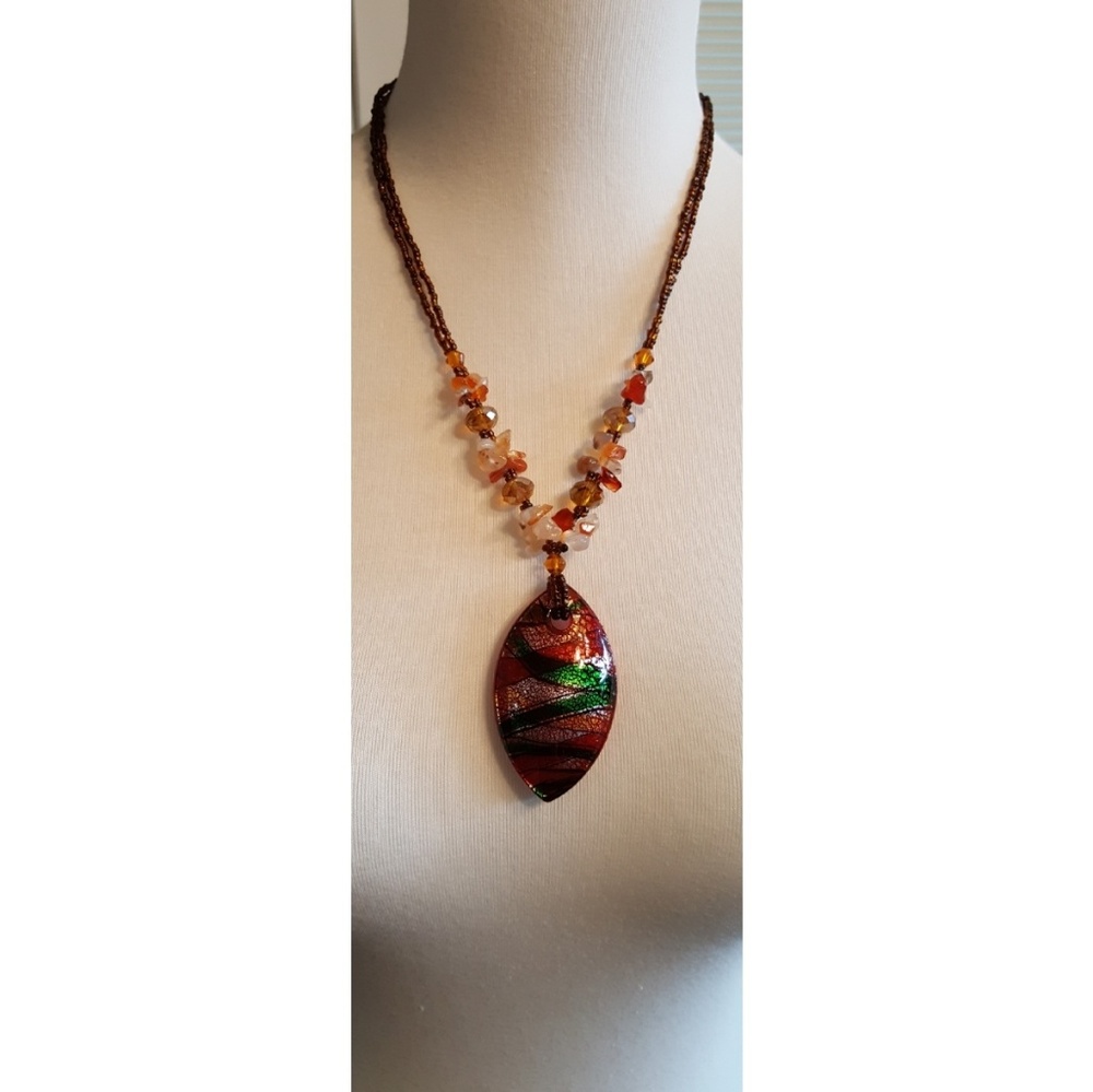 Unique Statement Necklace Autumn Colors