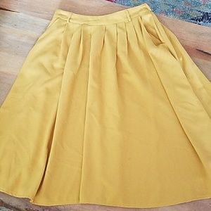 Mod Cloth Mustard Midi Skirt