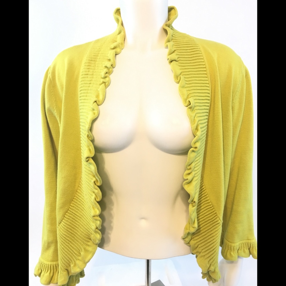 INC Ruffled Cardigan sweater XL