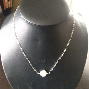 Sterling silver/freshwater coin pearl necklace