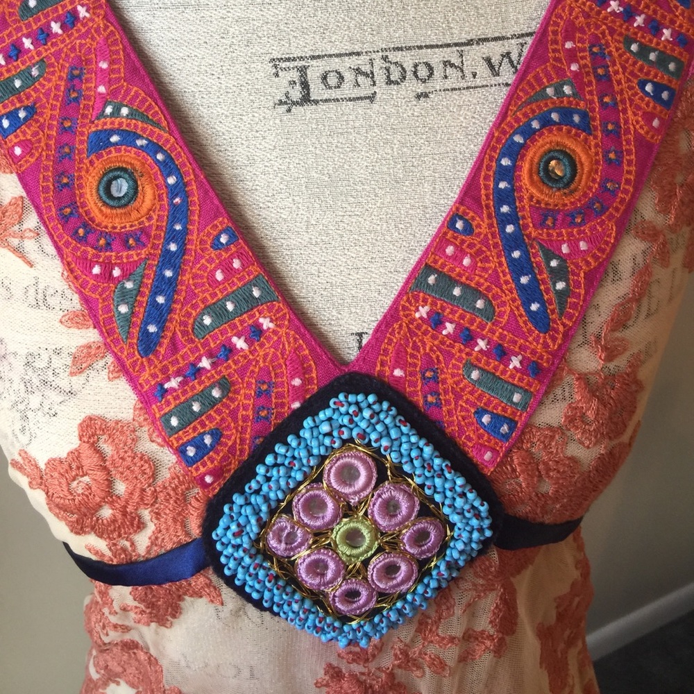 Free People beaded and embroidered top
