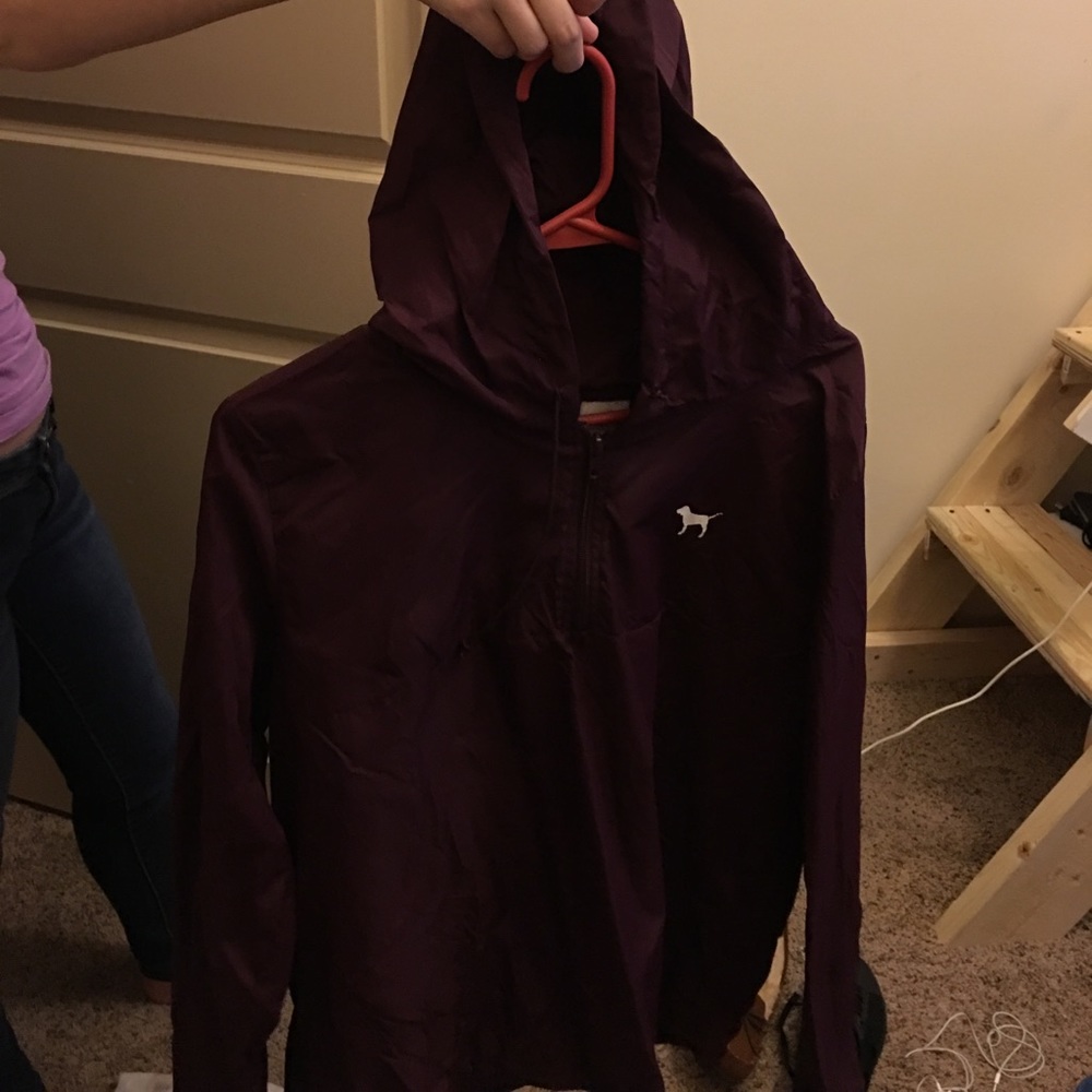 PINK zip up rain jacket