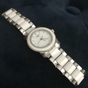 Tissot ‘Cera’ watch. White and stainless steel.