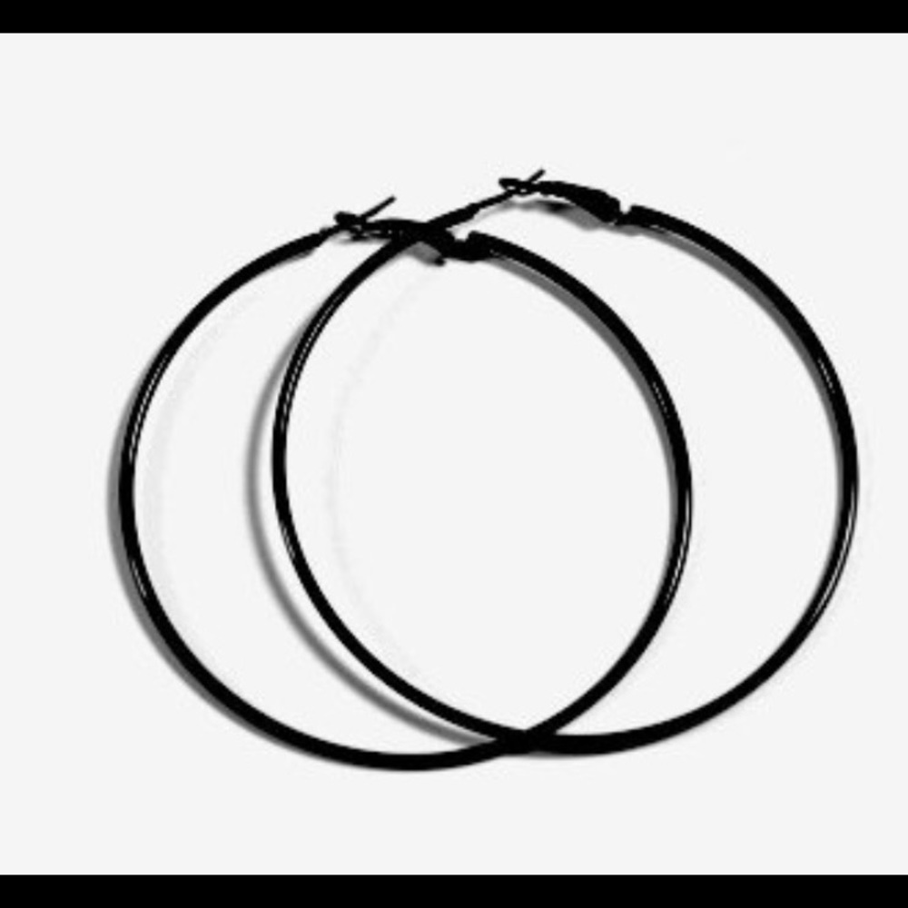 Black hoop earrings
