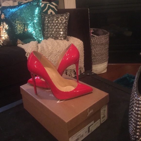 Christian Louboutin red patent Pigalle 100 sz 37 - Picture 1 of 4