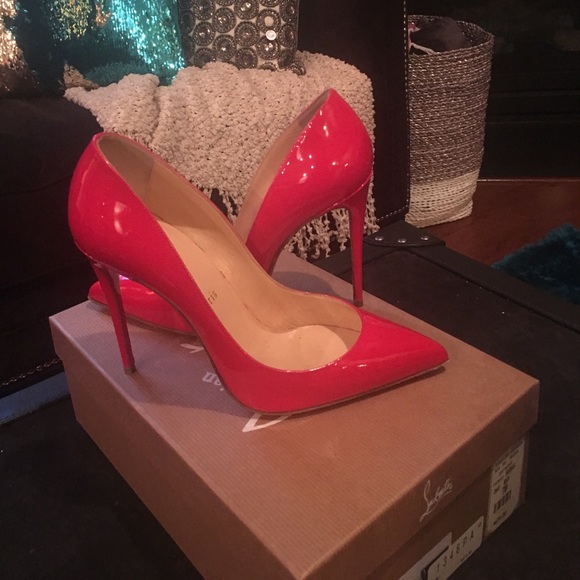 Christian Louboutin red patent Pigalle 100 sz 37 - Picture 3 of 4