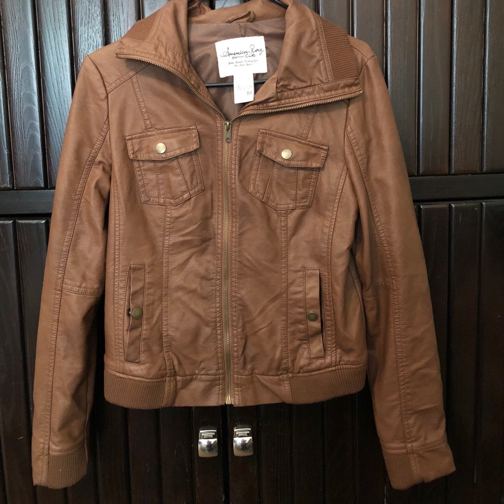 AMERICAN RAG ZIP UP LEATHER LIKE JACKETS