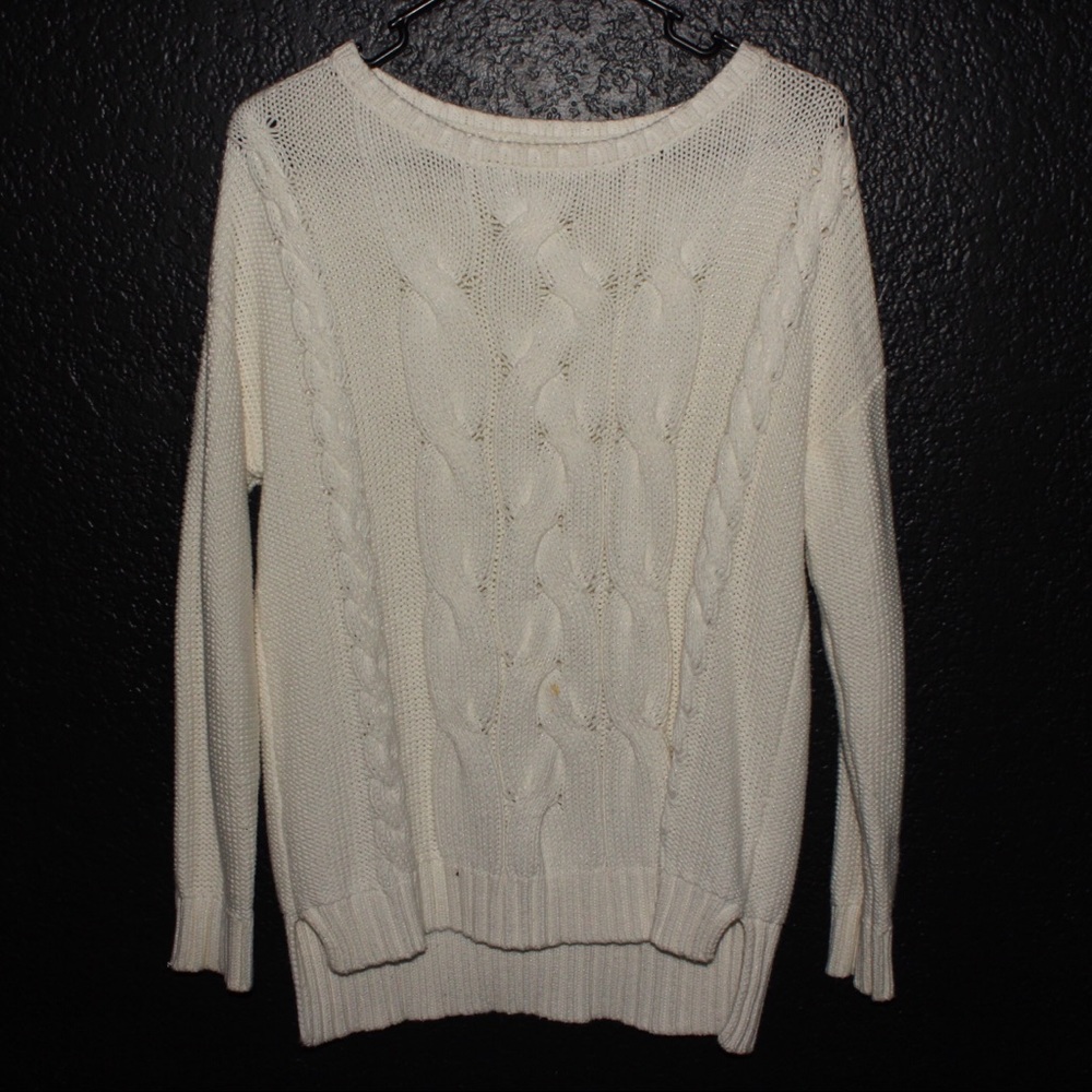 Thick braided detailed sweater shirt