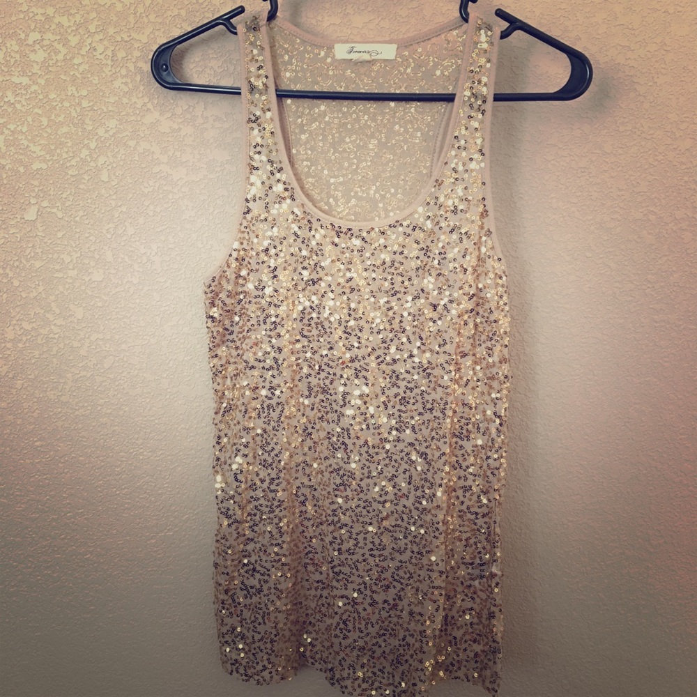 Forever 21 racerback sequin tank top