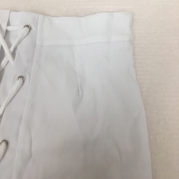 'Reagan' White Lace Up Skirt - Picture 3 of 4