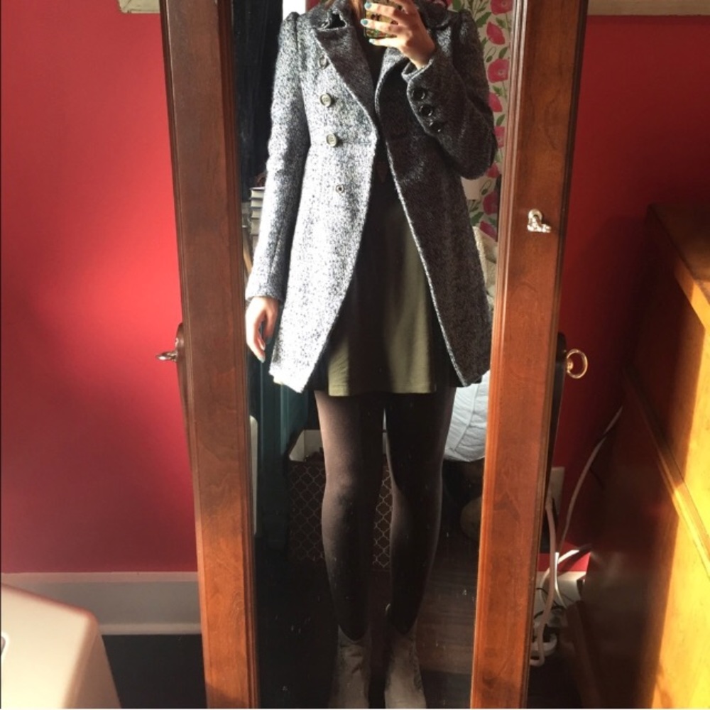 Kensie XS / S Tweed Blue Gray Coat Jacket