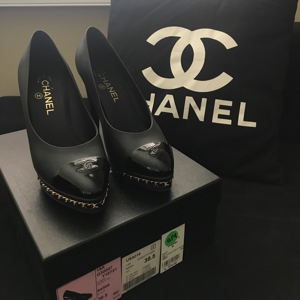 Classic Chanel with Gold Chain Pumps