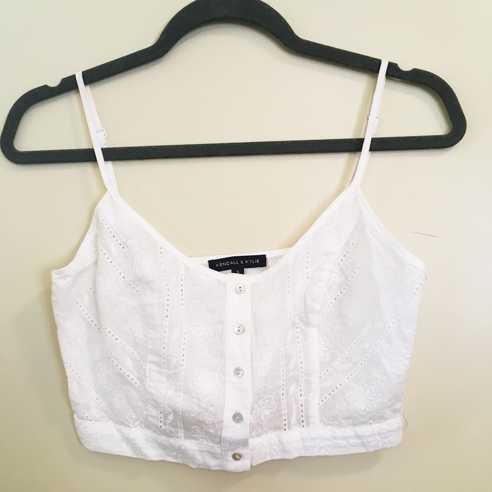 Kendall & Kylie white crop top