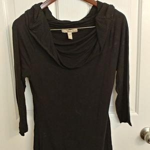 Black long sleeve cowl neck top