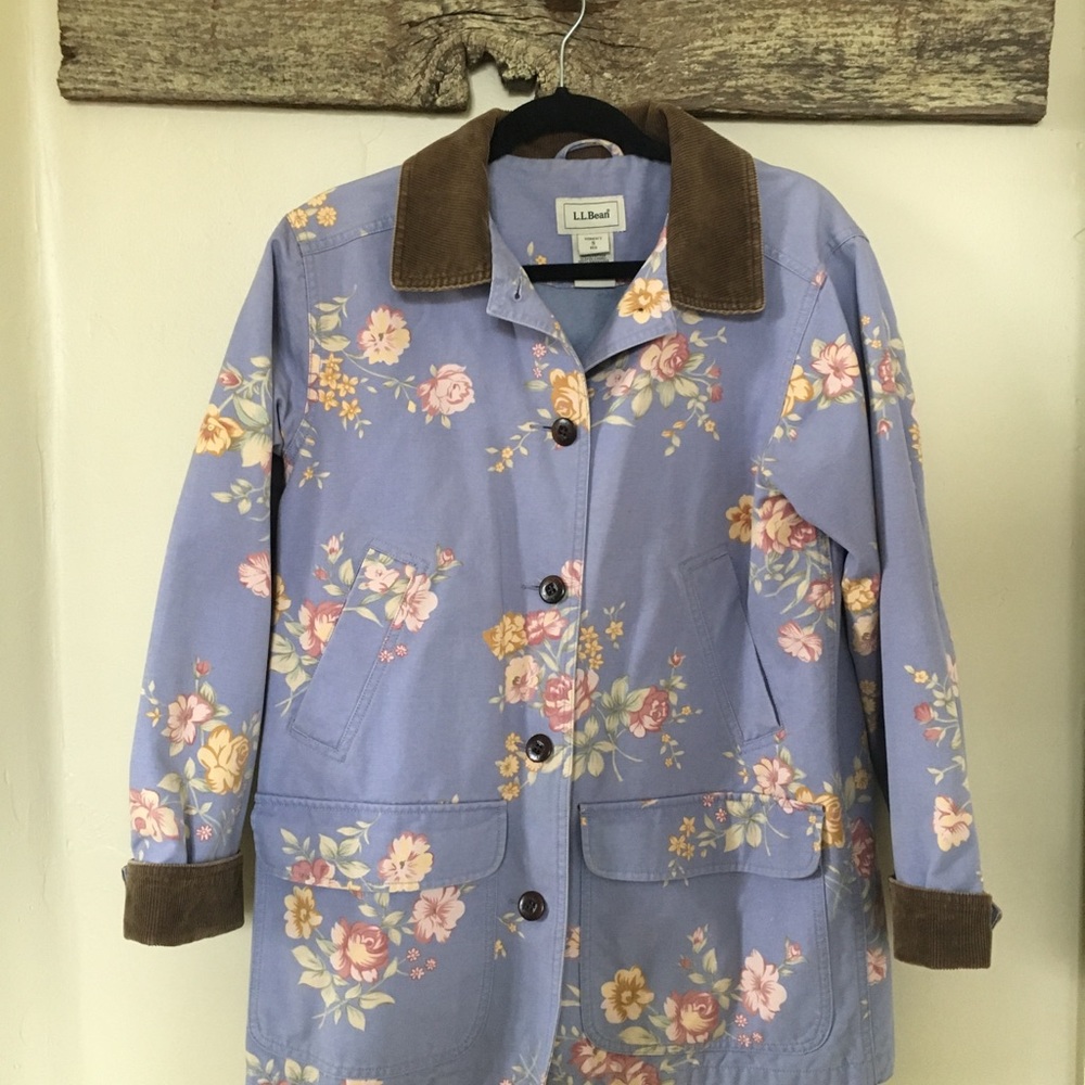 Vintage L.L Bean Floral Pea Coat