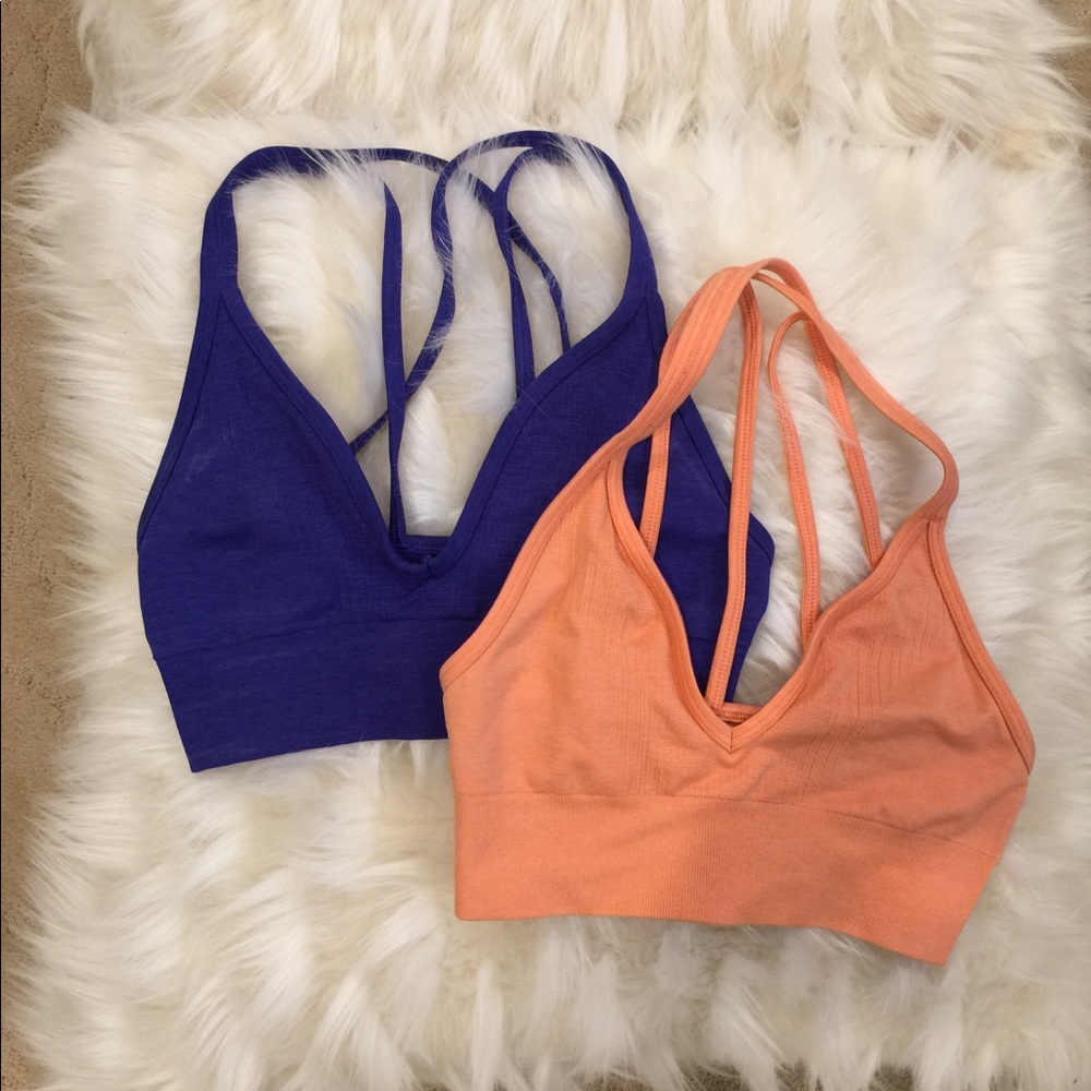 Peach/orange bra only