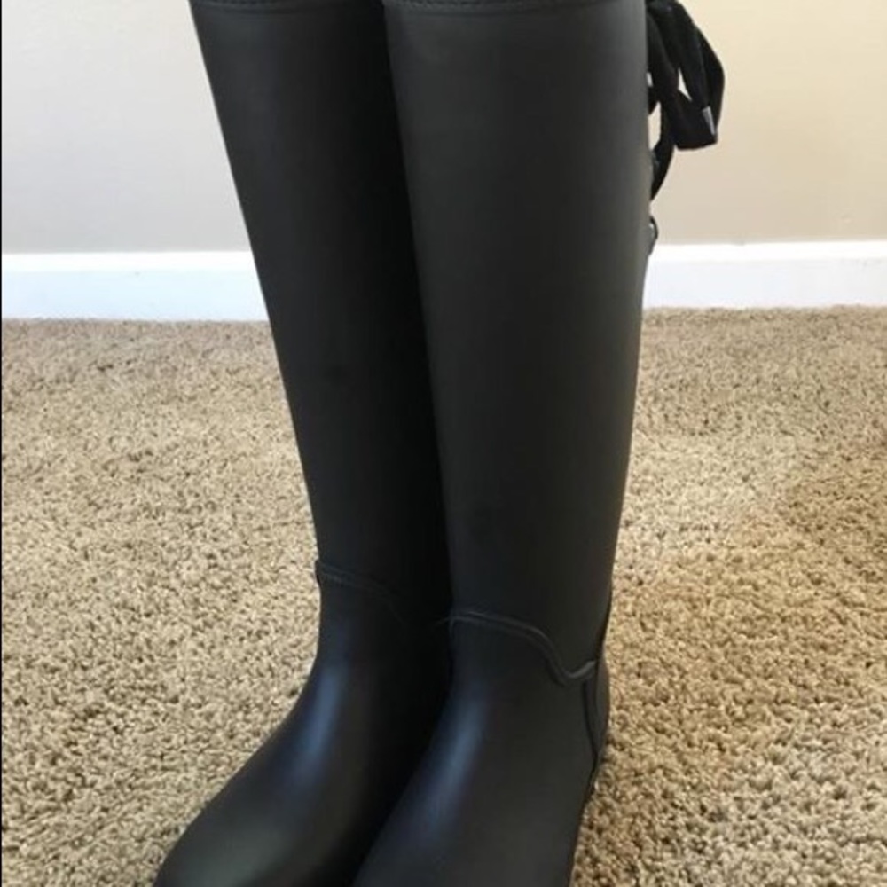 Size 8 Coach Tristee Black Rain Boots