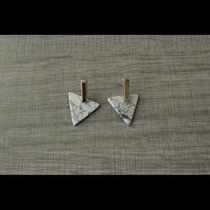 Marble triangle shaped earrings