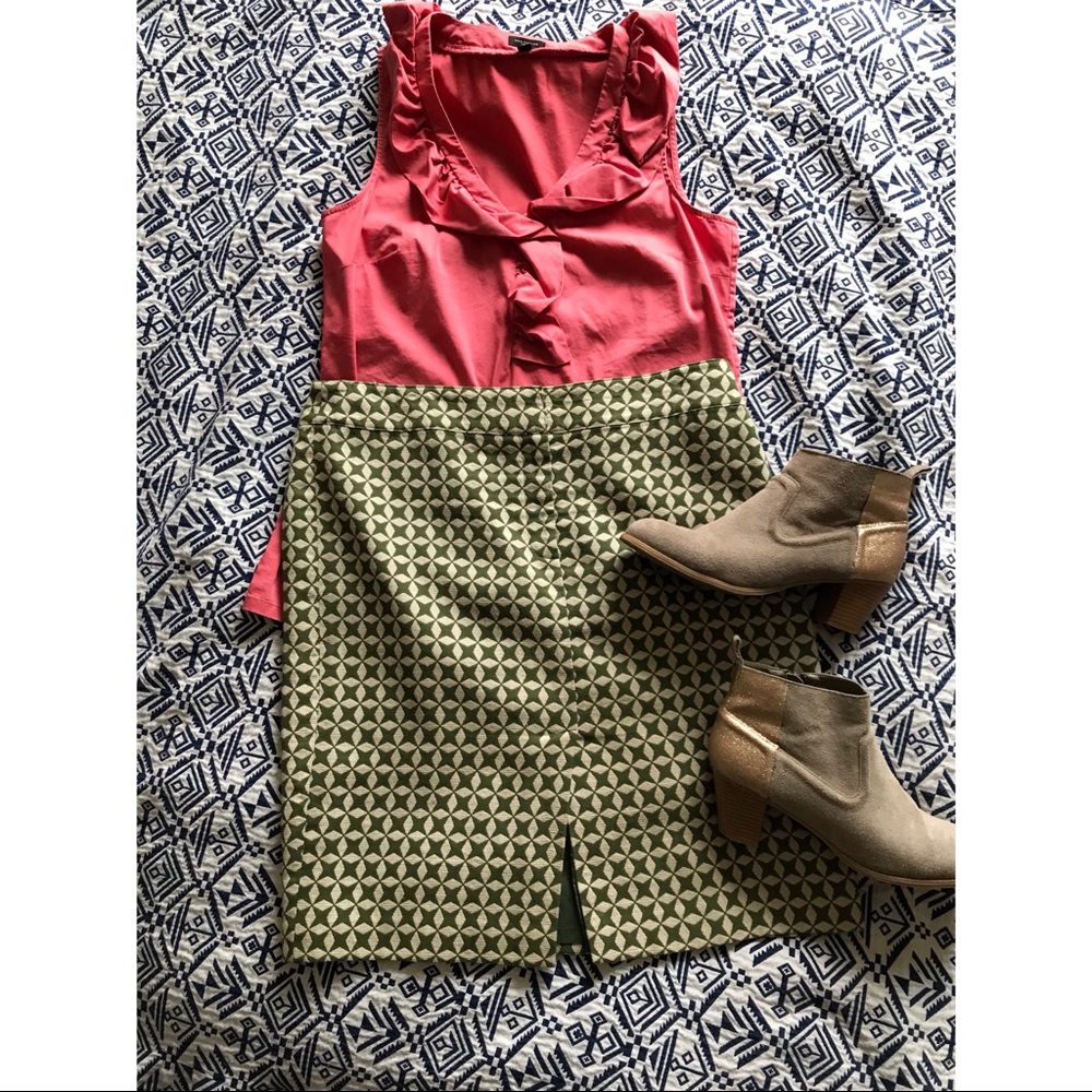Loft Geometric Print Pencil Skirt