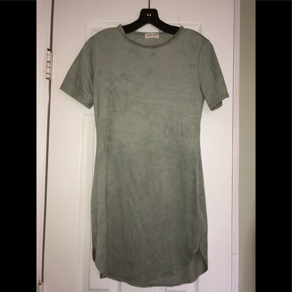 Suede T-shirt dress