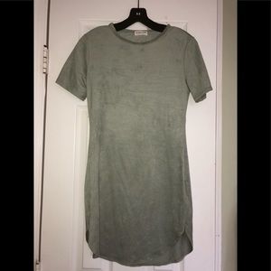 Suede T-shirt dress