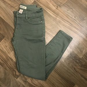 Army green stretch jeans