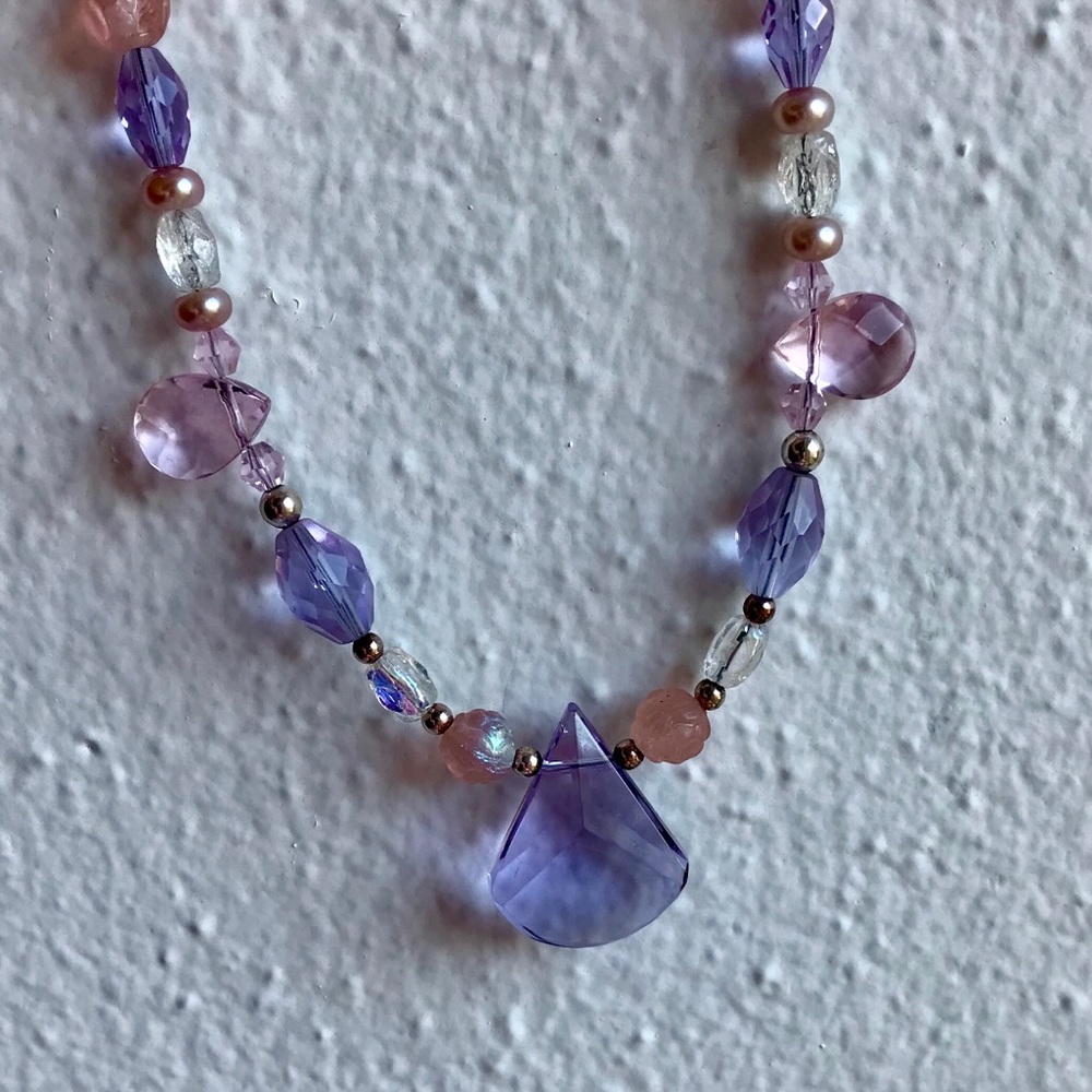 🆕Sterling Glass Beaded Handcrafted Necklace - Picture 1 of 6