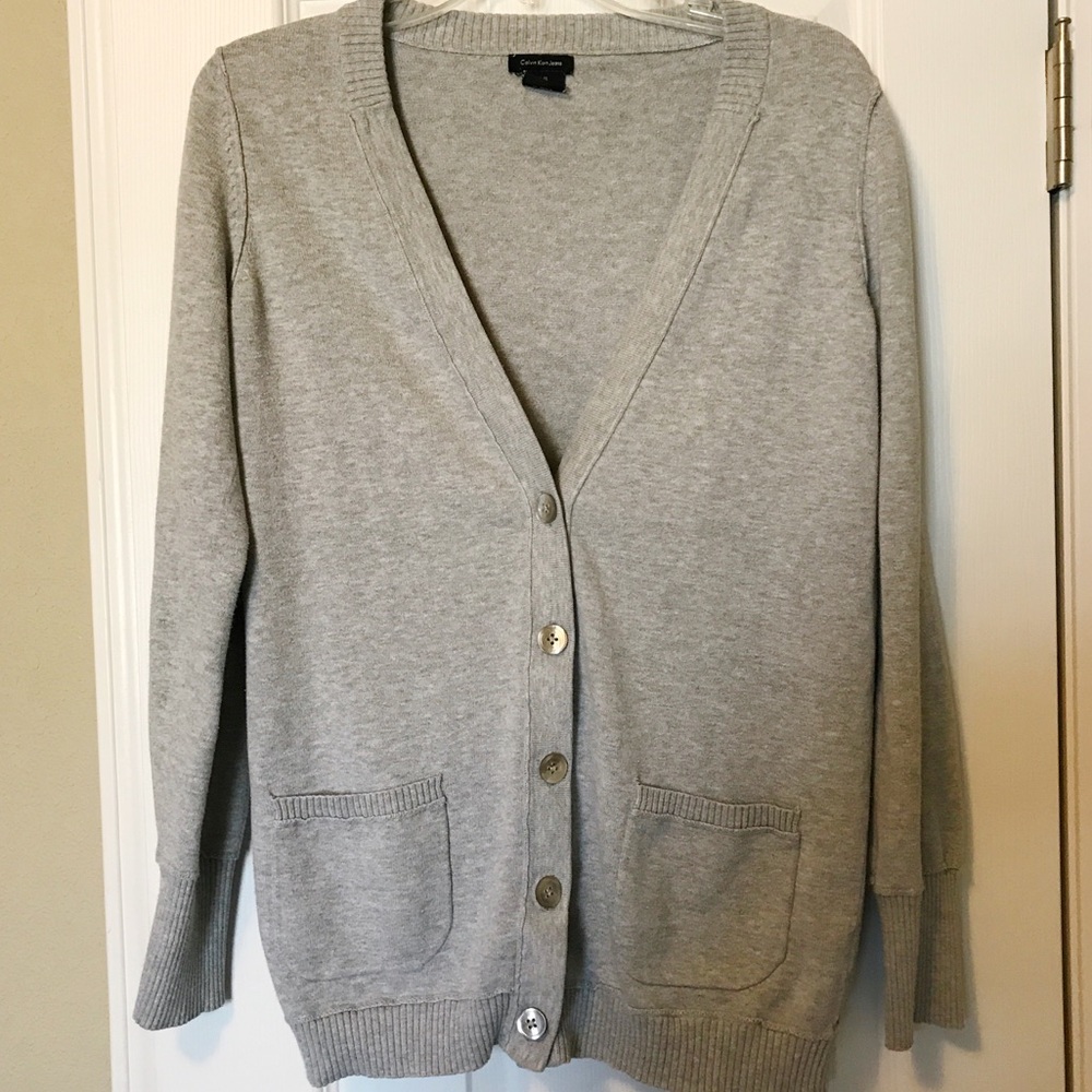 Calvin Klein Jeans basic gray cardigan