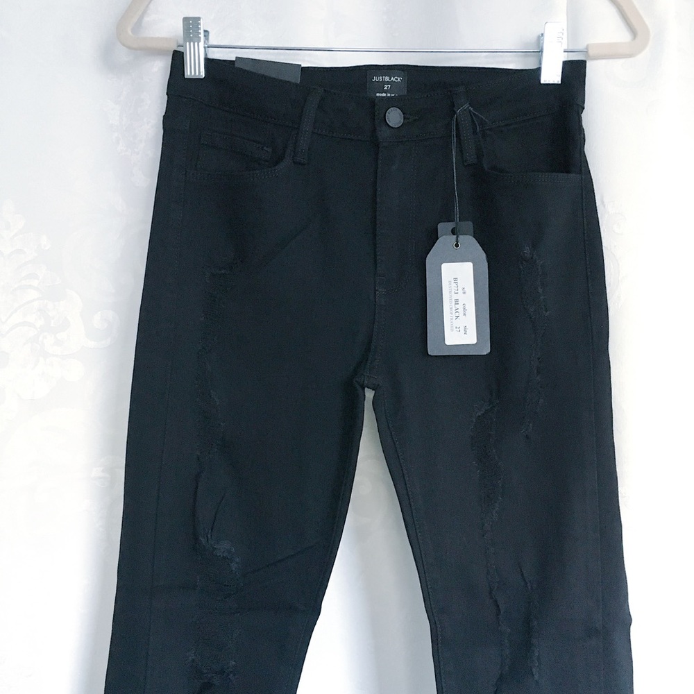 Ema Black Highrise Distressed Denim Ankle Jeans - Picture 5 of 8