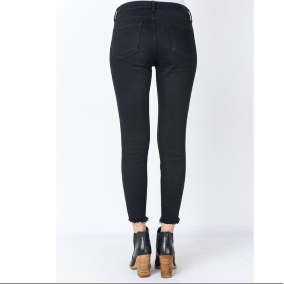 Ema Black Highrise Distressed Denim Ankle Jeans - Picture 4 of 8