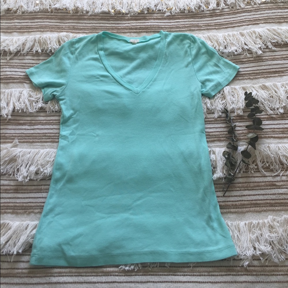 CLEARANCE J. Crew Aqua V-neck Perfect Tee Size XS
