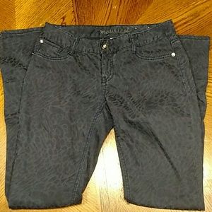 Maurice's Navy Leopard Print Denimflex Jeggings