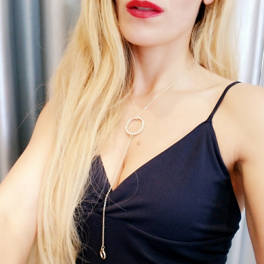 (( LAST 1 )) GOLD DAINTY "Y" SHAPED NECKLACE - Picture 2 of 4
